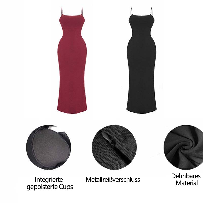 Einfarbiges Bodycon-Kleid mit Spaghettiträgern