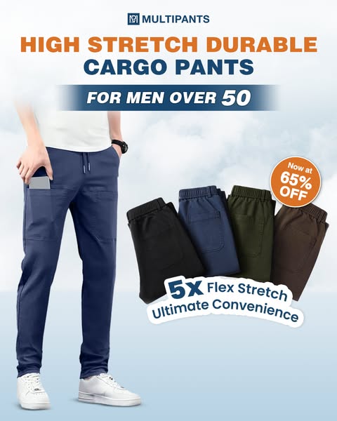 MultiPants – Calças cargo duráveis com vários bolsos e alta elasticidade