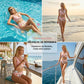 🏖️ Conjunto de biquíni feminino com padrão floral e cintura alta 🌊👙