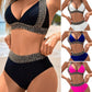 🔥Último dia da promoção: 50% de desconto🔥Maiô feminino sexy com decote em V e estampa ondulada para as férias