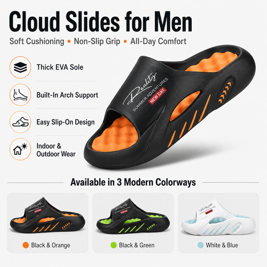 🥳PROMOÇÃO DE VERÃO🥳💞MAIS DE 50 MIL UNIDADES VENDIDAS!💥40% DE DESCONTO! 🔥Chinelo Cloud com Sola Grossa Antiderrapante para Homens
