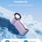 Mini-ventilador portátil com ecrã LED – 👍 Ventilador de bolso turbo com 5 velocidades. ✨ Recarregável por USB, refrigeração de alta velocidade para viagens e maquilhagem. O presente perfeito. Refrigeração portátil