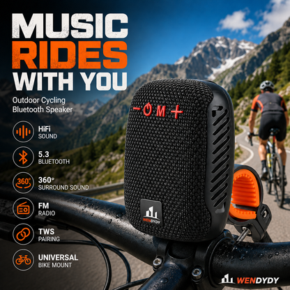 🚴‍♂️🎵 Caixa de som Bluetooth à prova d'água para bicicleta – IPX5, som estéreo TWS, chamadas em modo mãos-livres. Fixação segura, alcance de 70 m. Pedale ao som da sua música! 🔊✨