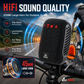🚴‍♂️🎵 Caixa de som Bluetooth à prova d'água para bicicleta – IPX5, som estéreo TWS, chamadas em modo mãos-livres. Fixação segura, alcance de 70 m. Pedale ao som da sua música! 🔊✨