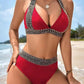 🔥Último dia da promoção: 50% de desconto🔥Maiô feminino sexy com decote em V e estampa ondulada para as férias