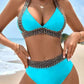 🔥Último dia da promoção: 50% de desconto🔥Maiô feminino sexy com decote em V e estampa ondulada para as férias