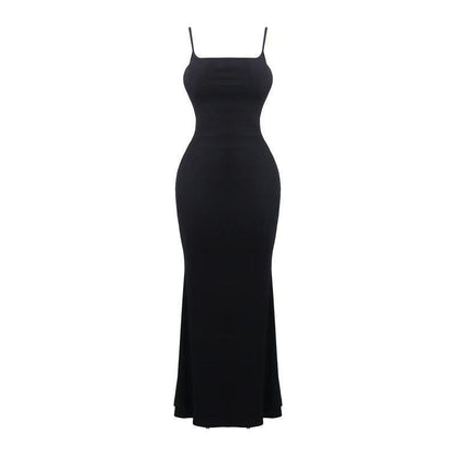 Einfarbiges Bodycon-Kleid mit Spaghettiträgern