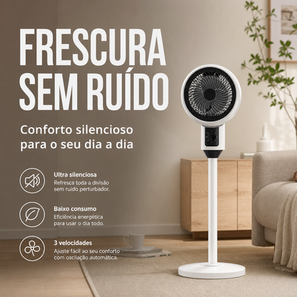 ⚡ Estoque limitado🌬️Ventilador de pedestal oscilante silencioso com 3 velocidades – Circulador de ar doméstico ajustável❄️ Rotação de 360°✔️Três velocidades de ventilação, silencioso durante o sono 🤫