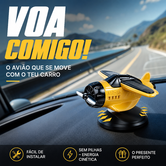 🔥Enfeites para o carro em forma de avião movidos a energia solar