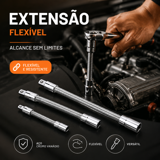📢📢50% DE DESCONTO! ⏰ Barra de extensão flexível para chave de catraca (roquete) 🔧
