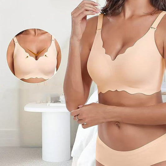 Nahtloser Push-up-BH mit tiefem V-Ausschnitt und ohne Bügel