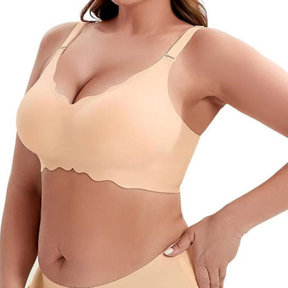 Nahtloser Push-up-BH mit tiefem V-Ausschnitt und ohne Bügel