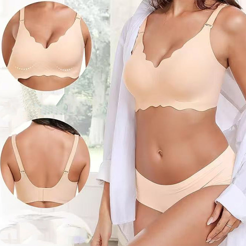 Nahtloser Push-up-BH mit tiefem V-Ausschnitt und ohne Bügel