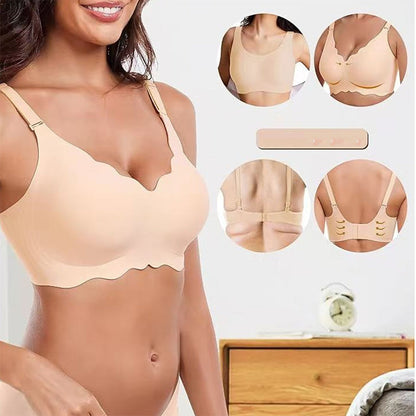 Nahtloser Push-up-BH mit tiefem V-Ausschnitt und ohne Bügel