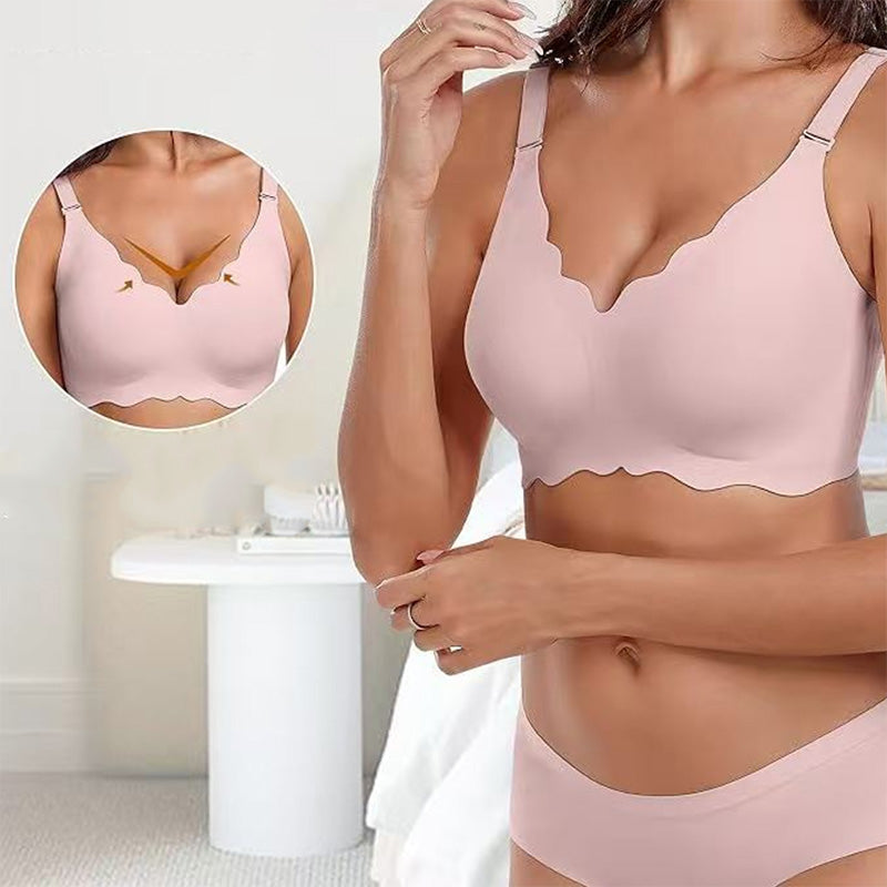 Nahtloser Push-up-BH mit tiefem V-Ausschnitt und ohne Bügel