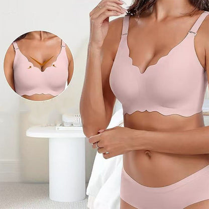 Nahtloser Push-up-BH mit tiefem V-Ausschnitt und ohne Bügel