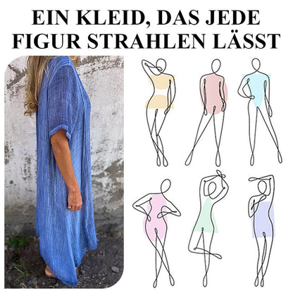 Locker geschnittenes Maxikleid mit V-Ausschnitt für Damen