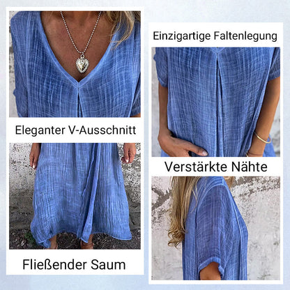 Locker geschnittenes Maxikleid mit V-Ausschnitt für Damen