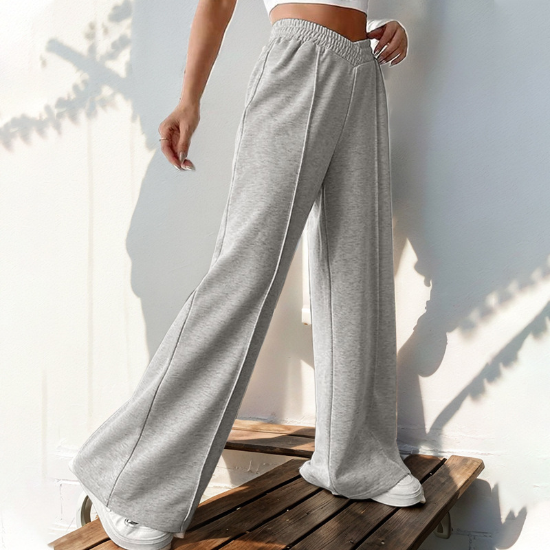 Lässige, lange Damenhose mit weitem Bein