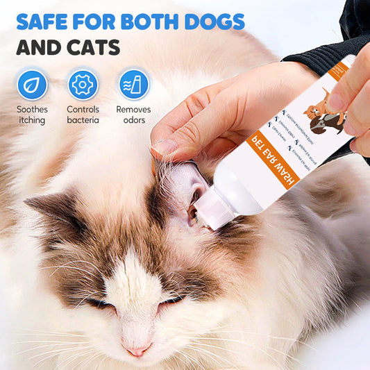 COMPRE 2 E GANHE 1 GRÁTIS!  Limpador de orelhas para animais de estimação - Fórmula suave com aloe vera calmante para cães e gatos, previne infeções e odores