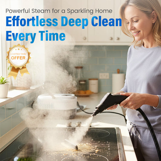 Oferta por tempo limitado: 50% de desconto⏰ Limpador a vapor portátil de 1500 W | Desinfetante multisuperfícies de alta temperatura com visor LCD para cozinha, banheiro e estofados✨