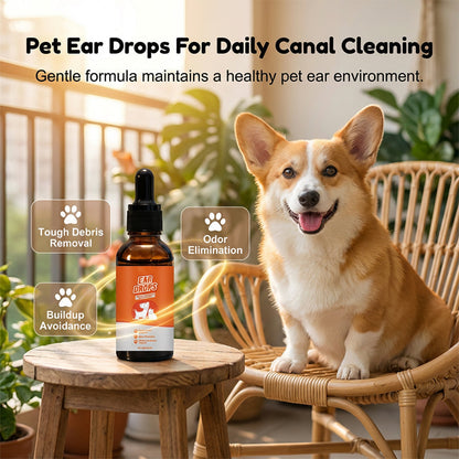 Gotas naturais para cães e gatos para a comichão e o acúmulo de cera