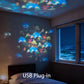 Projetor LED giratório com efeitos de iluminação dinâmicos