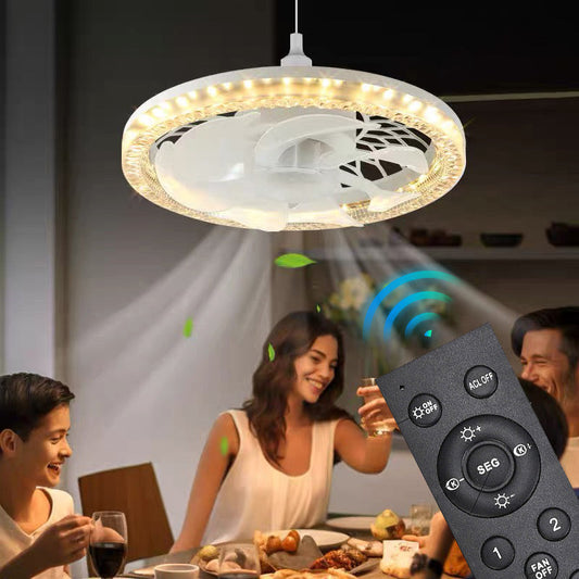 Ventilador com luz silencioso 2 em 1 ajustável com controlo remoto