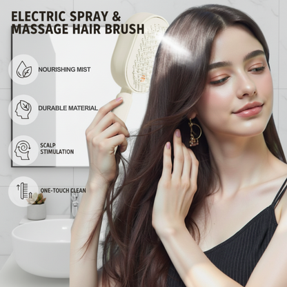 📢📢50 % DE DESCONTO !! ⏰Escova elétrica de cabelo com spray e massagem✨