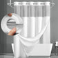 Cortina de banho com padrão em xadrez