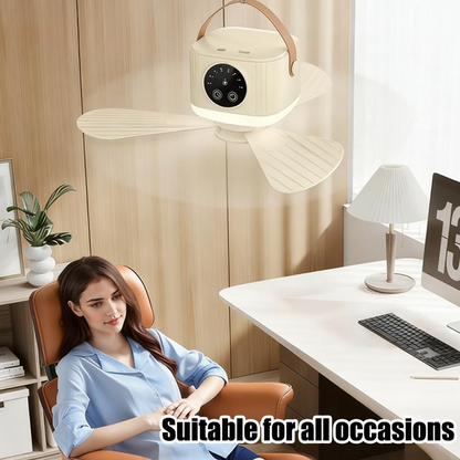 ⏰ Oferta por tempo limitado: 50% de desconto num ventilador de teto recarregável com luzes LED! 🌬️✨