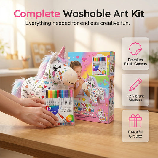 ☁️🦄🌈Kit de unicórnio de pelúcia para colorir DIY