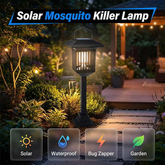 ⏳🔥50% DE DESCONTO POR TEMPO LIMITADO! 💡Repelente de Mosquitos e Luz de Jardim 2 em 1 com Energia Solar