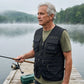 Colete de pesca masculino com vários bolsos para atividades ao ar livre