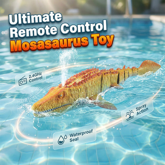 Brinquedo de natação Mosassauro RC 2.4G com jato de água