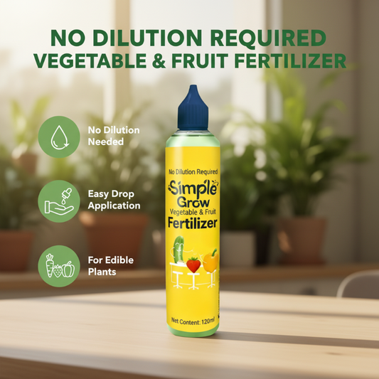 Fertilizante para frutas e hortaliças que não requer diluição.