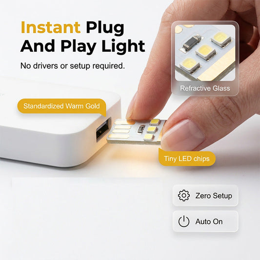 Mini luz noturna LED portátil com US
