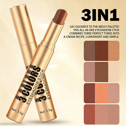 ⏳Oferta Especial por Tempo Limitado⏰Bastão de Sombra Degradê 3 em 1 – Aplicação com uma única passada, à prova d'água, ponta curva ✨