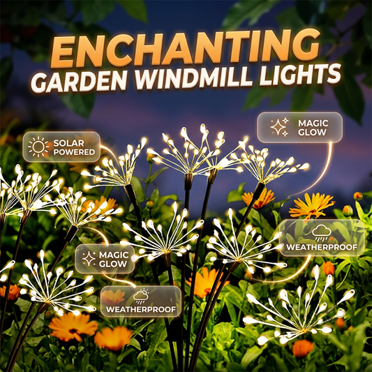 Luzes solares de jardim com efeito de fogos de artifício