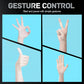 Suporte para celular com rastreamento facial automático e controle por gestos.
