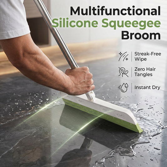 🔥Novidades em promoção - Vassoura de silicone giratória para pisos