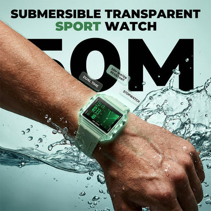 ⌚ OFERTA POR TEMPO LIMITADO: 50% DE DESCONTO! 💥 Relógio Digital Transparente Resistente à Água – 50M, Luminoso, Visor Híbrido ✨