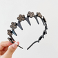 Conjunto de tiara ondulada com cristais - Acessório de cabelo leve, antiderrapante e feminino, com formato ondulado e detalhes em cristais brilhantes, ideal para casamentos e uso diário.