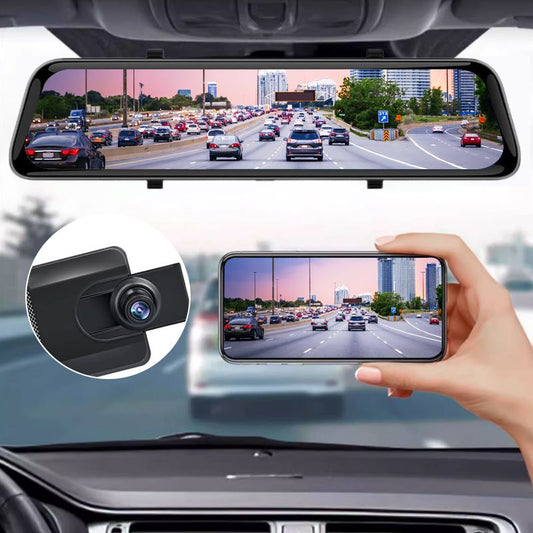 📹🚗🌙Câmara de tablier de 12 polegadas com gravação 2K HD dianteira e traseira e visão noturna