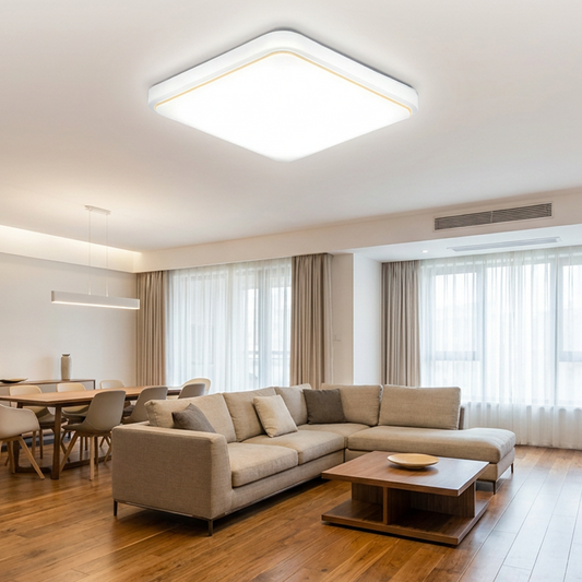 💡50% de desconto exclusivo | Luminária de teto LED moderna e minimalista | Luminária quadrada de embutir que protege os olhos | Luminária de teto dimerizável com 3 cores para sala de estar, cozinha e escritório