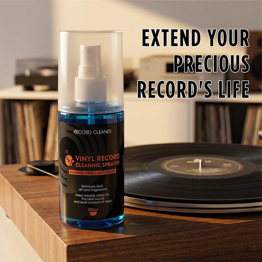 🎵 DESCONTO DE 50% POR TEMPO LIMITADO! 💥 Spray antiestático para limpeza de discos de vinil – Remoção de pó, sem álcool, fácil de pulverizar