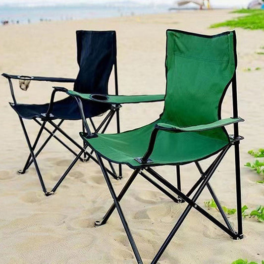 Cadeira de camping dobrável e portátil com porta-copos