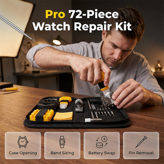 Kit completo de reparo de relógios com 72 peças