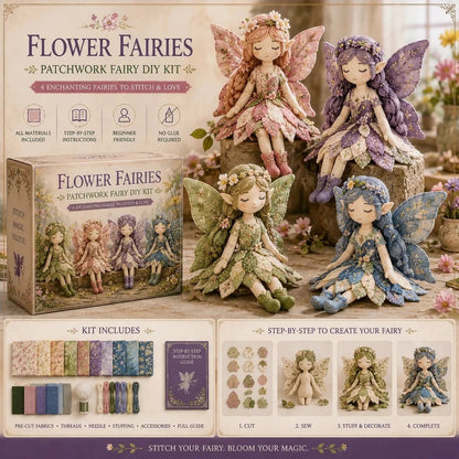 🔥ÚLTIMO DIA! 49% DE DESCONTO🧵 Coleção de Patchwork de Fadas para Faça Você Mesmo