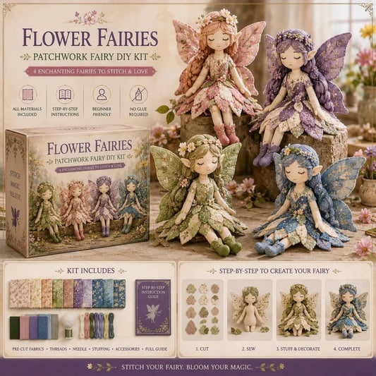 🔥ÚLTIMO DIA! 49% DE DESCONTO🧵 Coleção de Patchwork de Fadas para Faça Você Mesmo